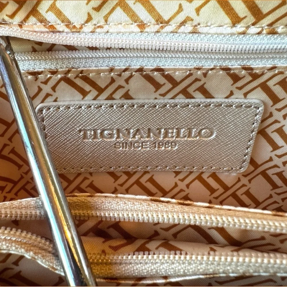 TIGNANELLO Bella RFID Saffiano Leather Crossbody / Belt Bag - Soft Gold